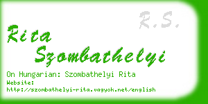 rita szombathelyi business card